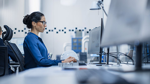 Femal Working on Personal Computer