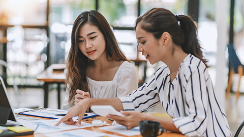 businesswoman discuss investment project working and planning strategy