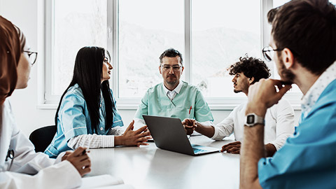 A group of medical professionals getting training