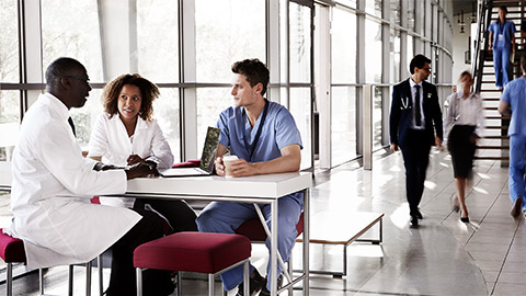 A group of medical professionals sitting together