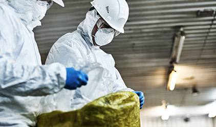 A couple of safety personel wearing PPE's