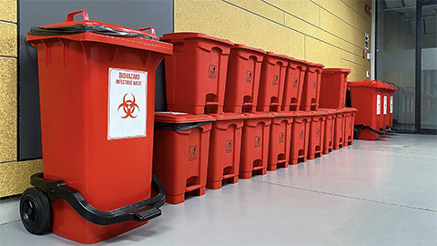 Garbage bins for hazardous materials