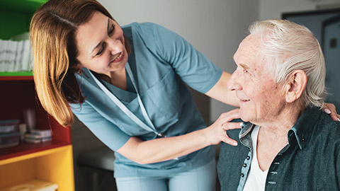 A carer with client