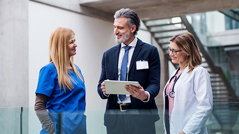 A group of medical professionals talking