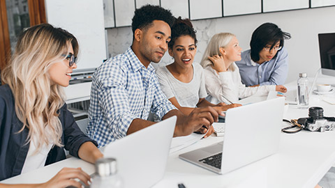 A group of people working on a project