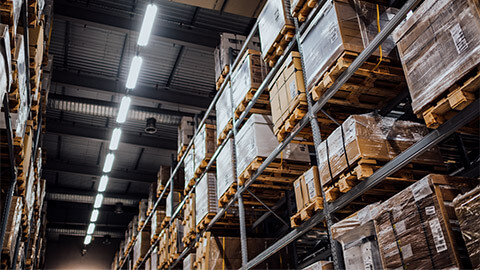 A well-stocked warehouse, full of an organisation's inventory