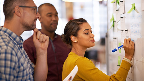 People working on a business plan