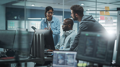 Diverse Group of Professionals Meeting in Modern Office