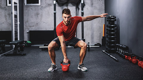 A person working out in a gym