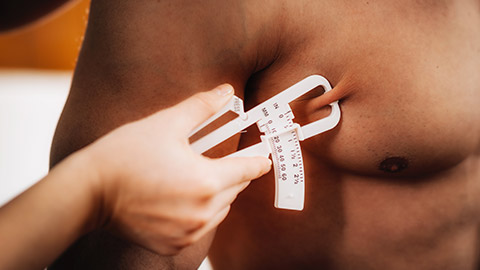 A person getting a skin fold test