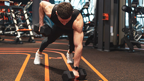 A person working out in a modern gym