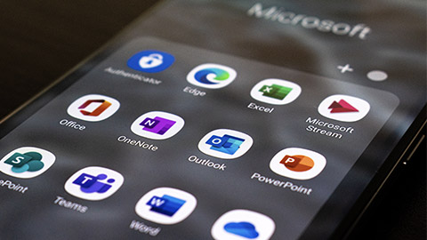 Microsoft Office apps on a phone