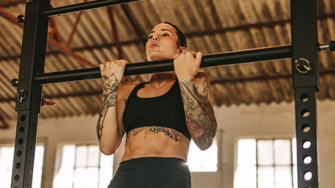 A person doing pull ups