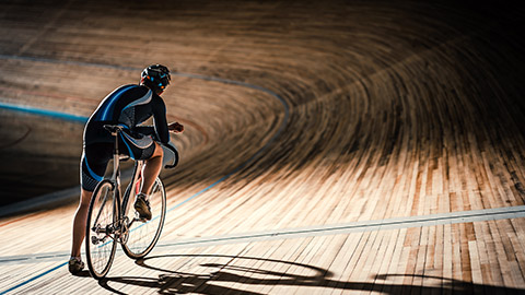 A track cyclist