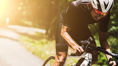 A person riding a bike