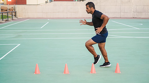 A person doing agility drills