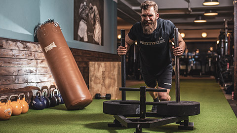 A person doing crossfit activity