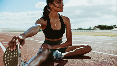 An athlete warming up beofre training