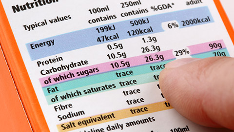 Nutrition label