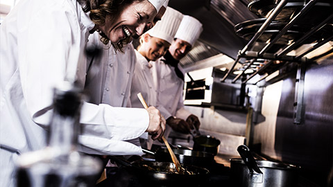 A group of cooks working