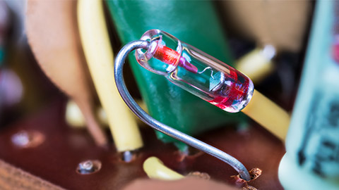 A close view of a diode