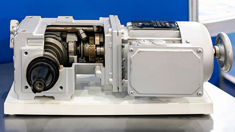 A cutaway of a motor