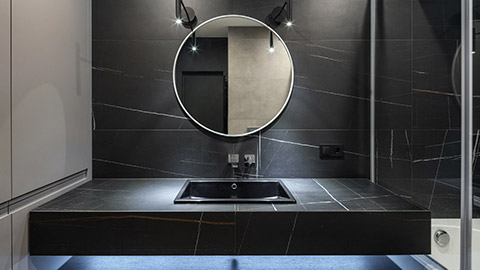 A modern bathroom interior