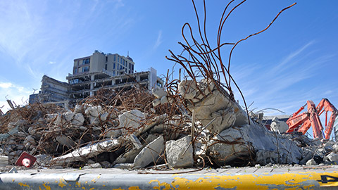 A demolition site