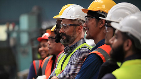 A group of construction workers