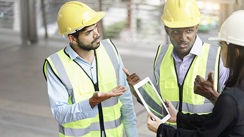 Multiracial confict at the construction site