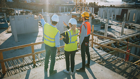 A group of construction workers on a site