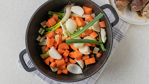 A pot of vegetables