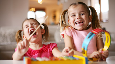 Children playing music