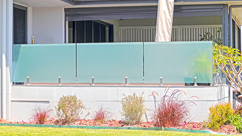 A modern glass fence