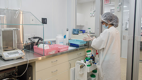 A person in a clean room