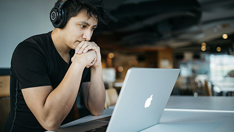 A developer on a video call