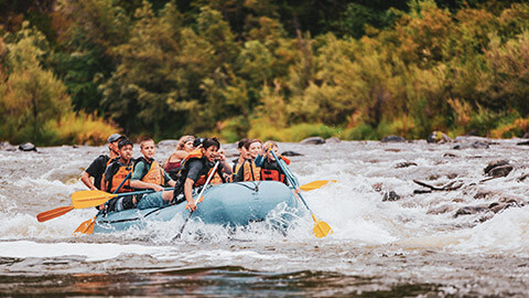 A group of youth on a whitewater expedition