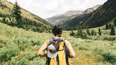 A youth worker taking a relaxing walk in the wilderness