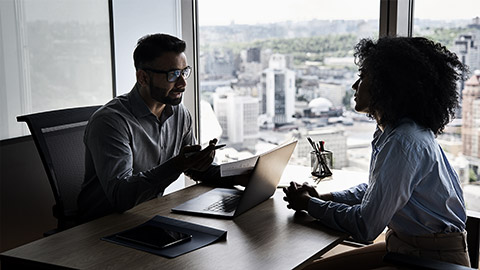 An employee consulting a lawyer