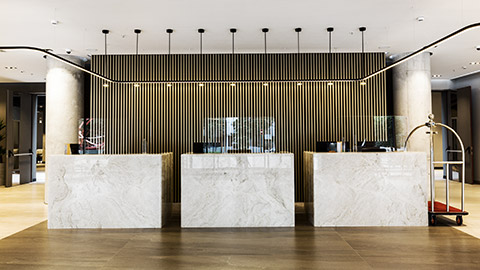 a hotel reception