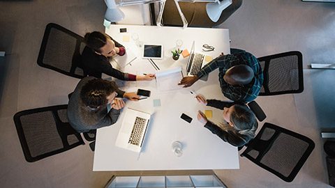 A group working together in an office