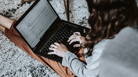 Woman sending an email