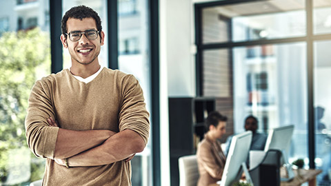 A person working in a modern office