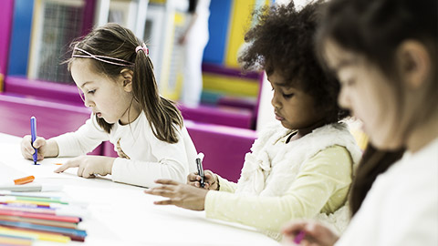 A group of children doing an activity