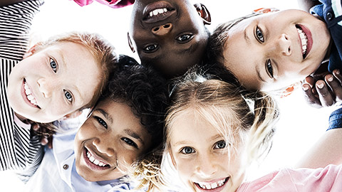 A group of kids having fun