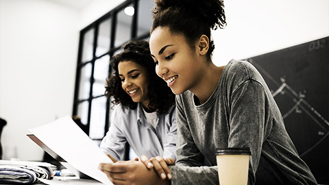 A couple of students studying