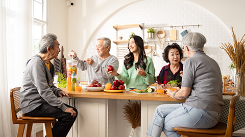 a group of seniors doing an activity