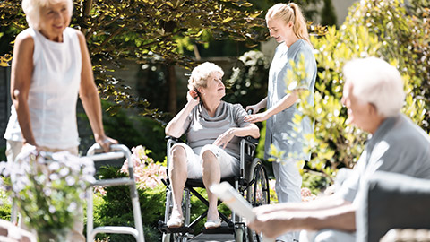 elders taking care of a nurse