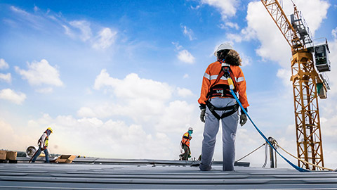 Image-Eliminating The Risk-Photo of Construction Worker Utilising Harness