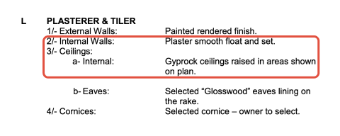 An image of the requirements for plasterer and tiler